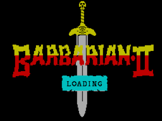 Barbarian II: The Dungeon of Drax title screen for ZX Spectrum